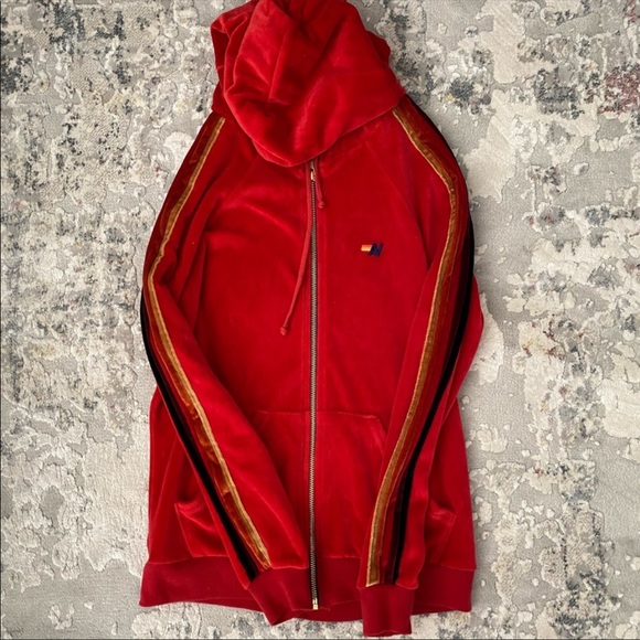 😻😻NWOT Aviator nation red velour set - Picture 5 of 8